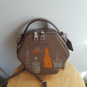 COACH X JEAN MICHEL BASQUIAT HEXAGONAL CROSSBODY BAG